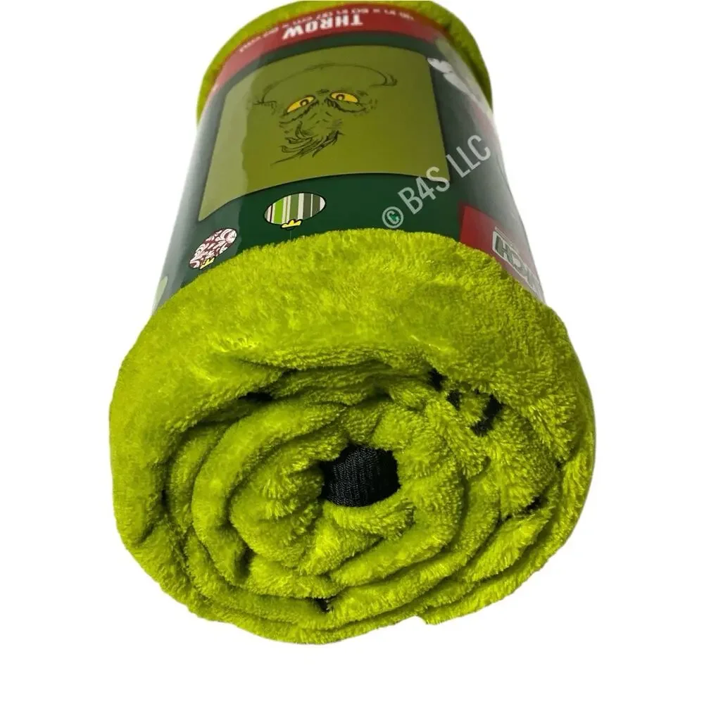 Dr Seuss The Grinch Throw Blanket 46x60 Soft Fleece Christmas